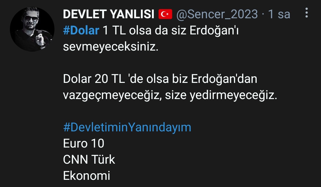 Bu tweeti görünce otamatikmen hemen ne olduğunu anlıyorsunuz zaten 😬 #DevletiminYanındayım