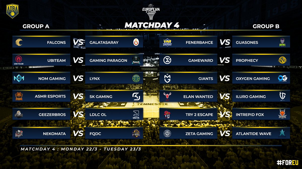 2KRisingStars's tweet photo. The European E-League
---- Matchday 4 ----
#forEU https://t.co/DkQZbRhihX