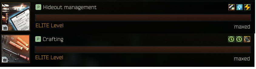 Thanks to the youtube videos of <a href="/airwingmarine/"></a>, Today I reached max level in "Hideout Management" and "Crafting" in Escape from Tarkov by <a href="/bstategames/">Battlestate Games</a>