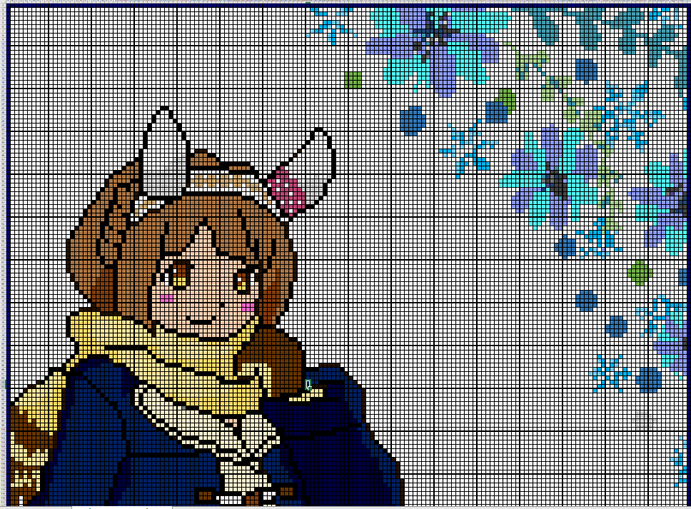 かっぴー アニメ クロスステッチ 一か所修正し忘れていました もう春なのに冬の感じの図案を作ってしまいました 刺すとしたら布の色は白かな ちなみに サイズはノートカバーサイズです ウマ娘 ユキノビジン クロスステッチ 図案