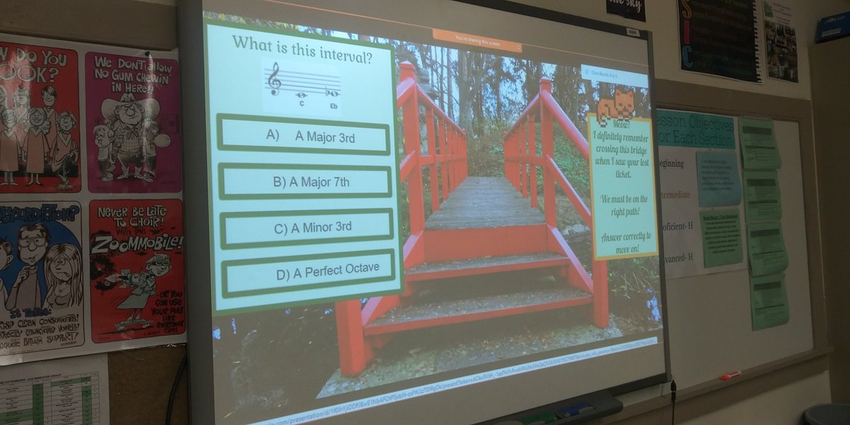 MHCHSChorus's tweet photo. A great end to our first week back in Plan B! Students competed in a first ever Virtual Music Escape Room! Students put into action their comprehension of music intervals, whole and half steps and scales part of this unique and fun assessment leading them all the way to victory! https://t.co/bjkvBiXXhR