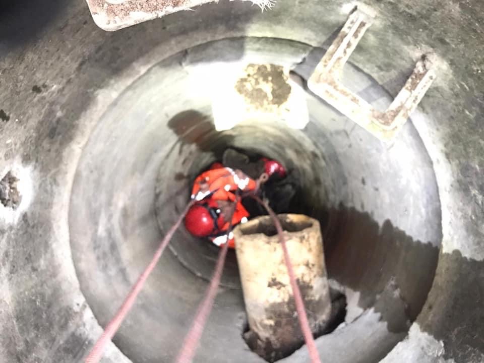 MetroRodBedford's tweet photo. Dunstable firefighters rescue Rebel the Staffordshire bull terrier from a storm drain. Rebel had unfortunately fell 5m down the drain after chasing a cat. The crew lowered a firefighter via confined space man entry into the drain &amp; safely rescued the very thankful Rebel. https://t.co/4ITOt7Jpfu