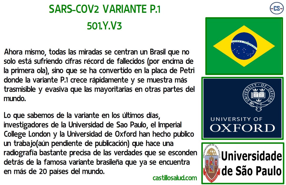 castillosalud1's tweet photo. Sars-cov2 variante P-1

#COVID19france #SARSCoV2 #cuarentenaRadicalReforzada #COVID19 #Venezuela #viral #COVIDー19 https://t.co/BCYE7IifGZ