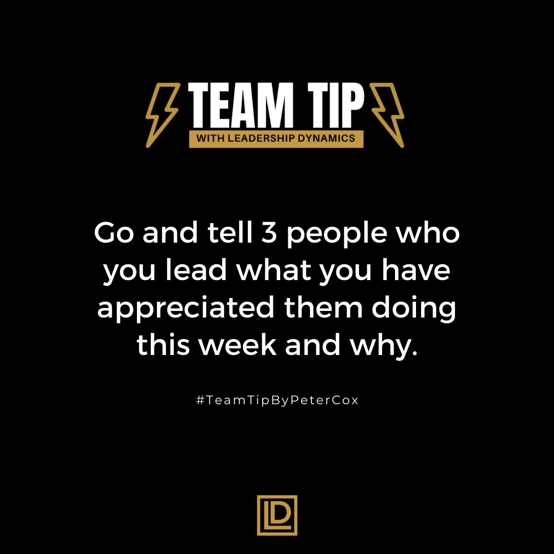 LeaderDynGlobal's tweet photo. It is important to show appreciation to those individuals who are helping you achieve your vision. They are invaluable. Remember, you can’t build anything great on your own! 
#RT and share with us how it felt. 

#TeamTipbyPeterCox
#leadership #LeadershipDynamics #Leading4Growth https://t.co/AYrKfgJXgG
