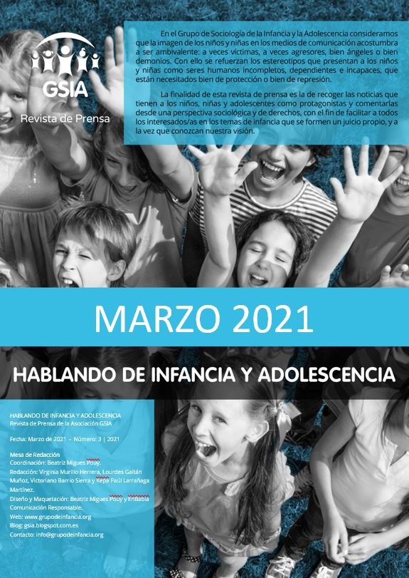 GsiaInfancia's tweet photo. La Asociación GSIA edita la Revista de Prensa, #HDIA  aportando nuestro propio enfoque con distintos secciones, artículos y columnas de opinión. Revista del Mes de Marzo 2021. https://t.co/2NneyHIloN https://t.co/FdbfHXCPLv