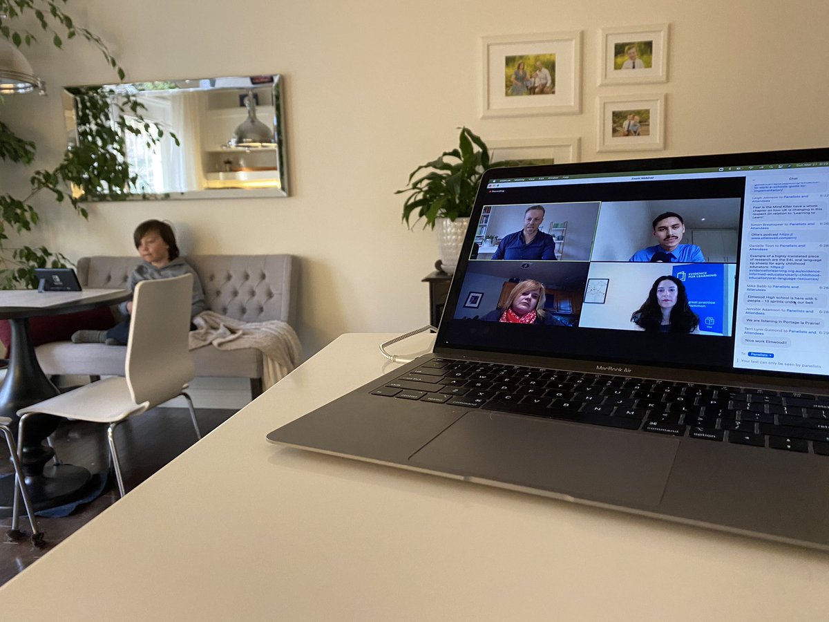 coreyhaley's tweet image. One advantage of COVID is that I get to attend my first #teachingsprints21 summit. Sunday supper with @teacherhead @SimonBreakspear @leanne_petersl @DanielleToon