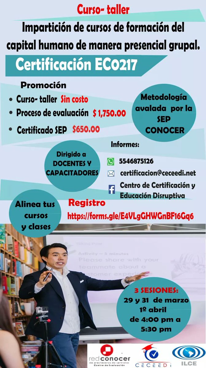 CECEEDi's tweet photo. Curso- talle dirigido a Docentes y Capacitadores. Iniciamos 29 de marzo

📍Regístrate  aquí 👇
https://t.co/IamilRYJxU

#Certificación
#CECEEDi https://t.co/B9IWEV5N3x