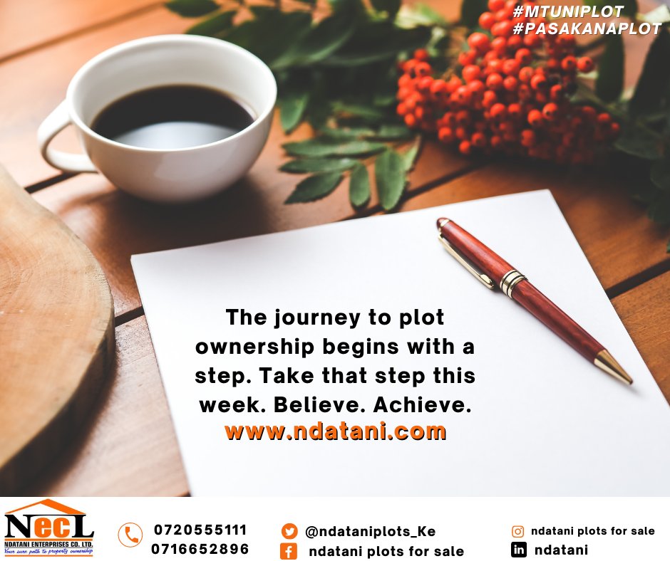 ndataniplots_Ke's tweet photo. The journey to success begins with a step. Take that step this week. Believe. Achieve.
https://t.co/rPXZysdMNc
#MtuNiPlot #EasterPlotDeals #WorldWaterDay KCPE #WildAboutLife https://t.co/708GvdAv48