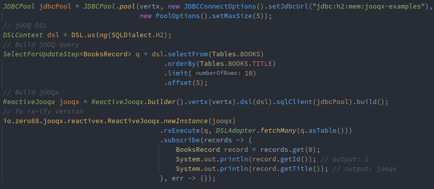 sontt246's tweet image. Wanna use #jooq with #reactivex on #vertx... Stay tuned, one simple step 🤩