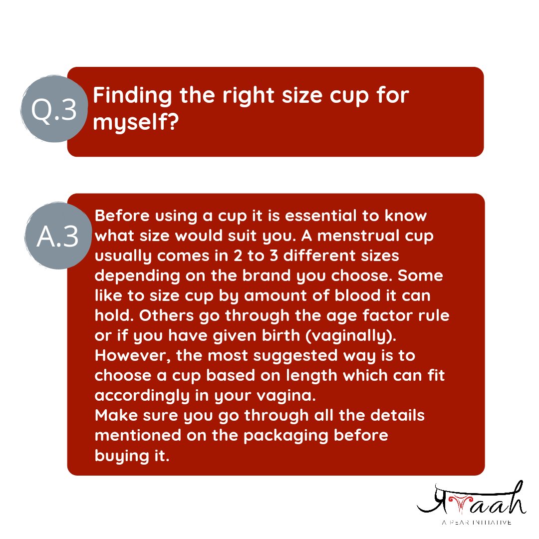 project_pravaah's tweet photo. Menstrual Cups can be life changing but be prepared that things may not get smoothly initially.
We hope that you find this resource helpful in your journey. (1/2)
#FAQs
#MenstrualCup
#Pravaah
#PEARFoundation https://t.co/yB74s4fJVG