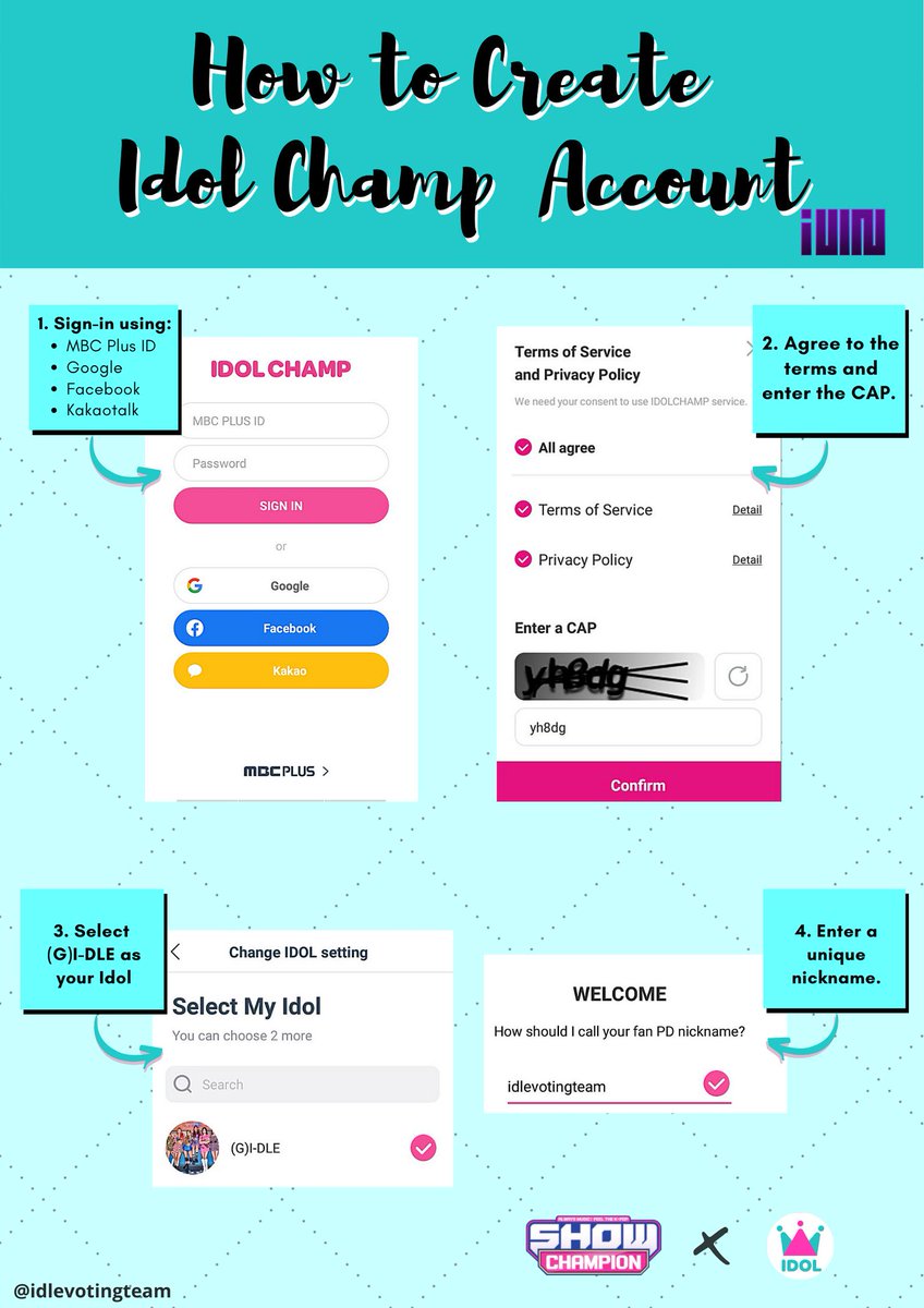 IDOL CHAMP TUTORIAL-  chamsims - expires every end of the month.-  chamsims - never expires. #GIDLE  #여자아이들  @G_I_DLE