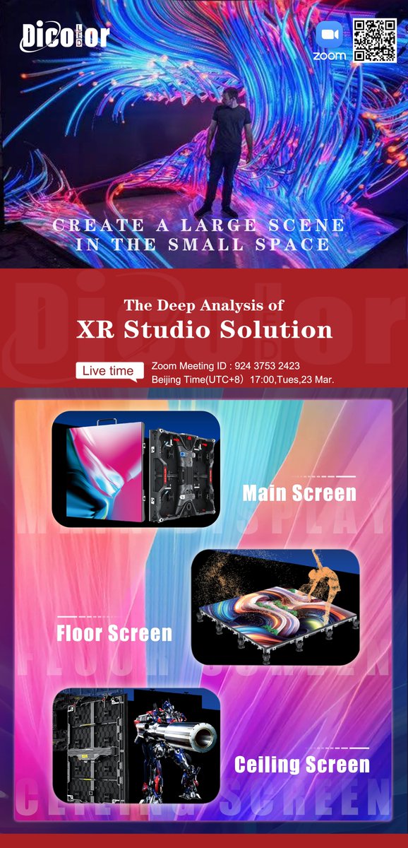 AndyDicolor's tweet photo. 1 day left！See you in our ZOOM meeting room 924 3753 2423 tomorrow，Dicolor offer you the Deep Analysis of XR Studio Solution！ Welcome! https://t.co/vtcr0n6Q7b