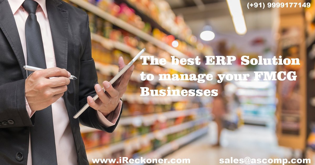 iReckoner1's tweet photo. If you are a distributor or trader of Fast Moving Consumer Goods (FMCG) relax!!
#iReckonerFMCGERPsoftware takes care of all your functions.

Contact us 
Email : sales@ascomp.com 
Phone : +91 9999177149
Website : https://t.co/ncHDQ3pPSH https://t.co/1dhyqCII1H