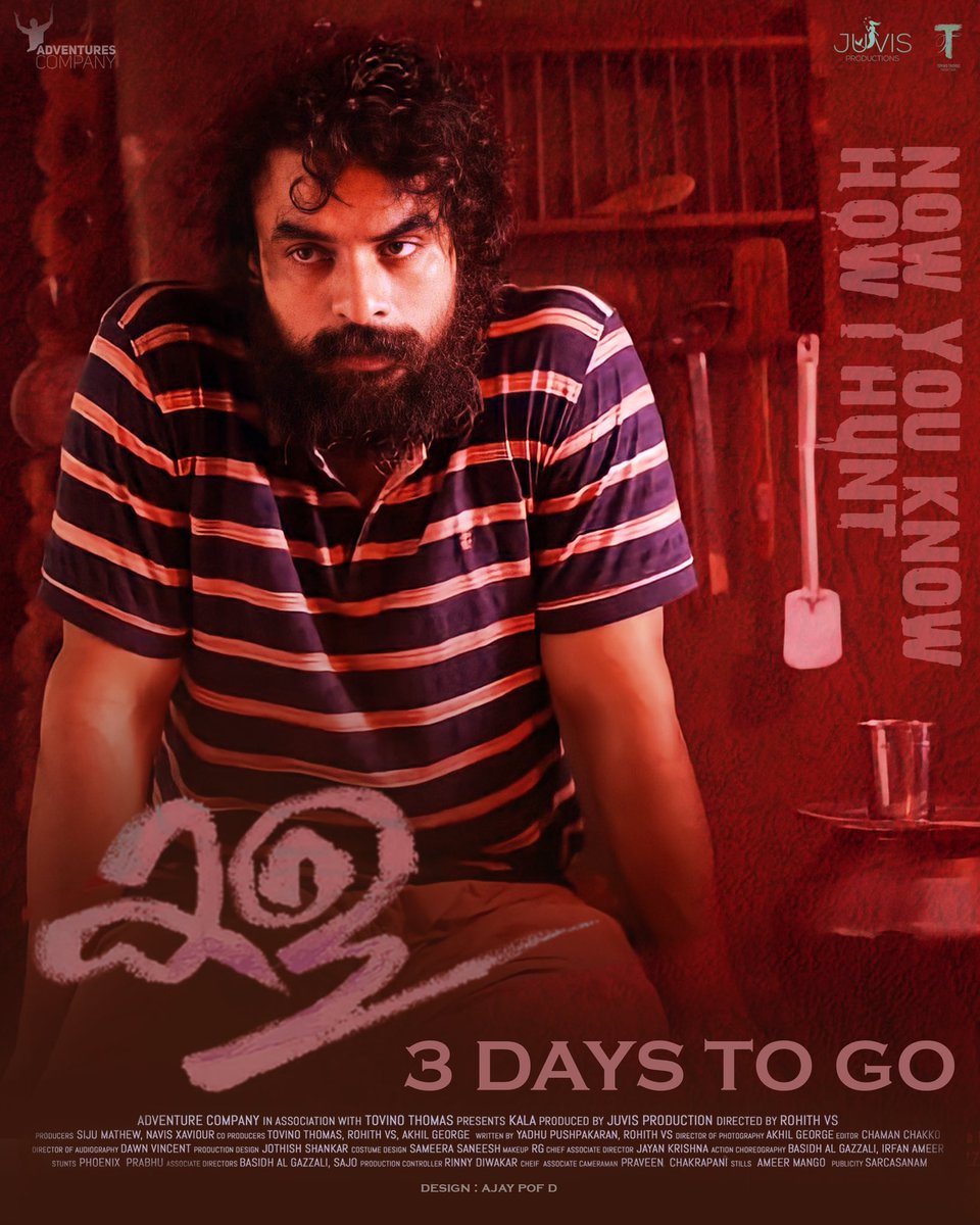 ttovino's tweet photo. 3 days to go!! #Kala #കള https://t.co/Ml2vF0GEVm