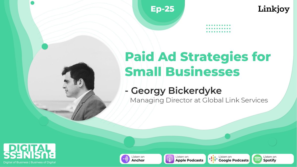 linkjoysocial's tweet photo. Paid Ad Strategies for Small Businesses @ukgoga

Georgy is the founder of Global Link Service. He has a master’s degree in digital marketing and has been elected as a Fellow member of The Chartered Institute of Marketing.

Tune in NOW
Link: https://t.co/q8GBfFpC3D

@sahilshah0801 https://t.co/Z8sga89WkV