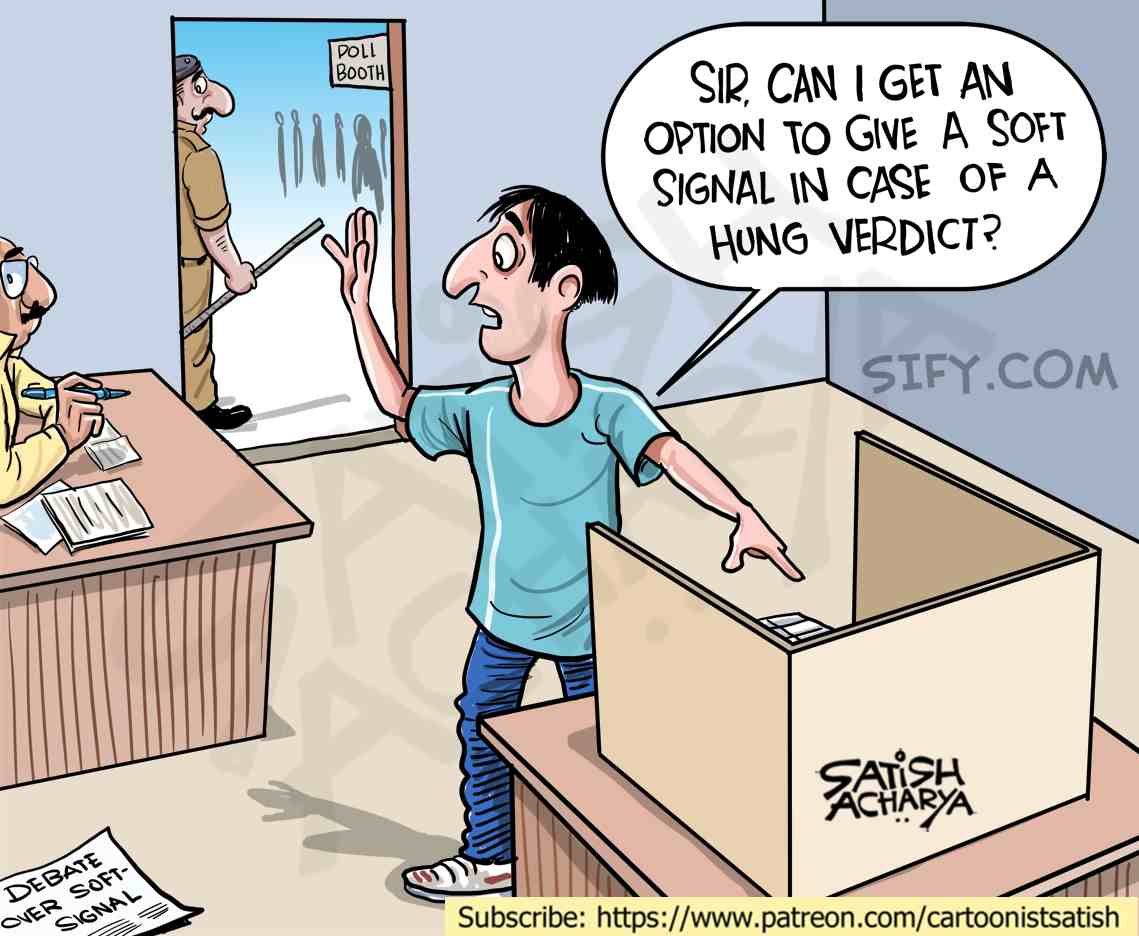 satishacharya's tweet image. Debate over umpire&apos;s &apos;soft signal&apos; @sifydotcom cartoon #softsignal