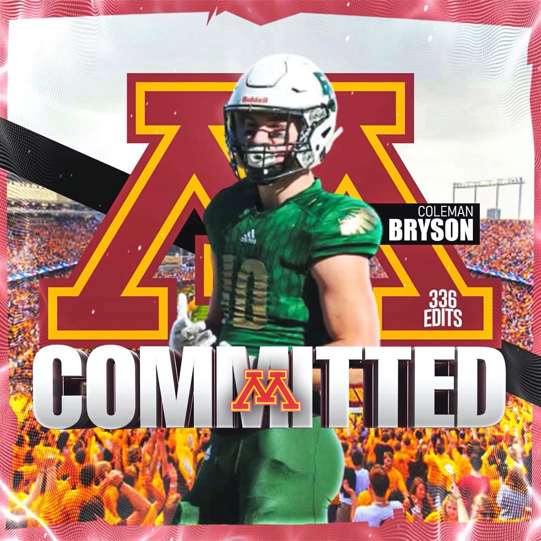 ColemanBryson1's tweet photo. Committed ‼️〽️🚣‍♀️
@coachharasymiak 
@Coach_Fleck 
@GopherFootball https://t.co/vVeEwdSQwE