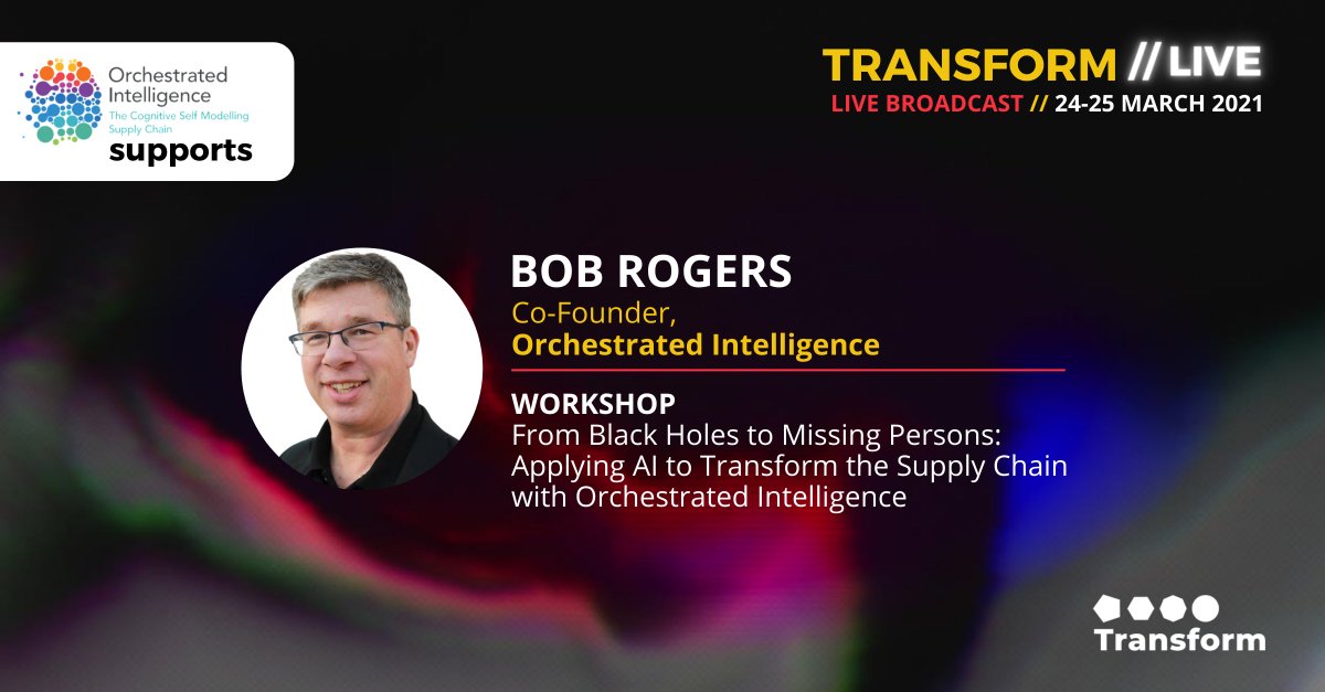 FiroozehOnMaui's tweet photo. Orchestrated Intelligence is a proud sponsor of next weekโs Transform Live 2021, the Supply Chain Transformation Channel. @FINIdeasLab
Register now for with #TransformLive session with Maria P Villablanca: https://t.co/NE2zgwXd3w #SupplyChain #DigitalTransformation https://t.co/ZR4qTi74fb