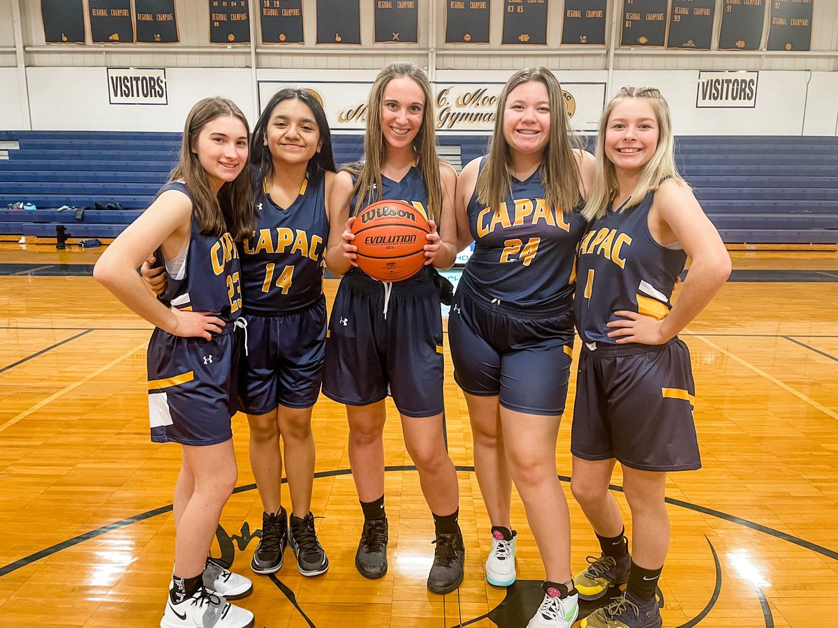 CapacLady's tweet photo. DISTRICTS start tomorrow! 7pm tip-off VS. LakeVille Memorial! #leaveitallonthefloor https://t.co/ytSGdUosVk