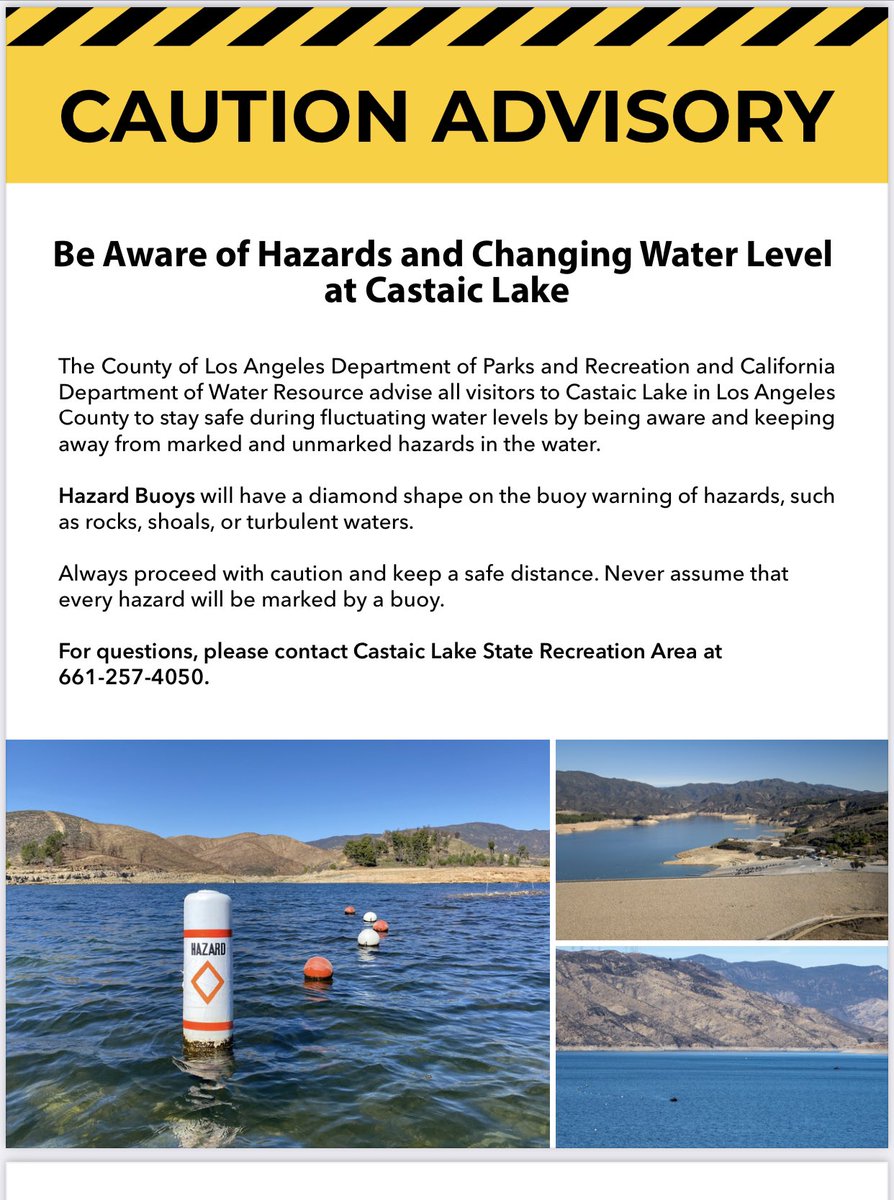 FriendsCastaic's tweet image. Caution Advisory!  #castaiclake #castaic #focl #friendsofcastaiclake