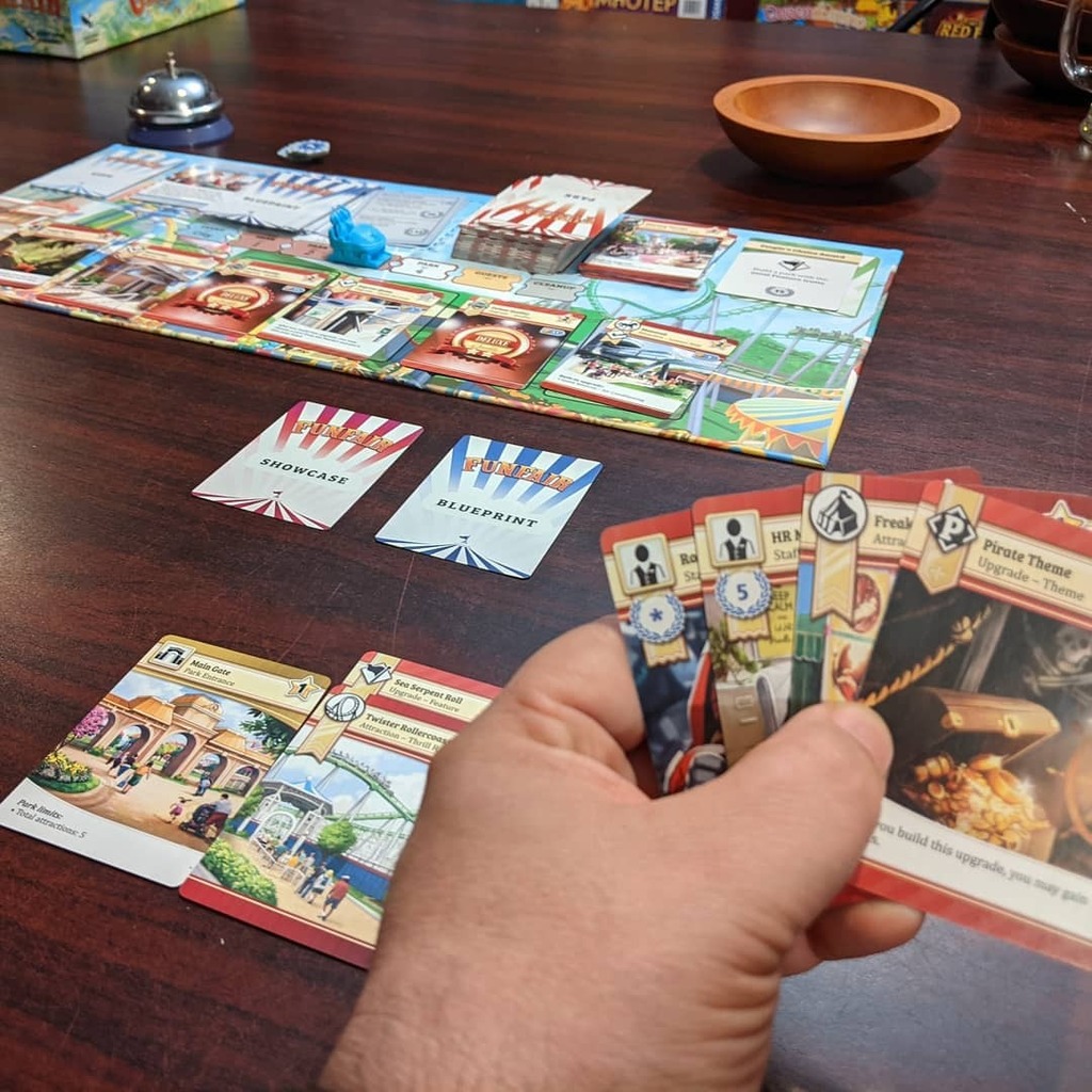 TabletopBellhop's tweet photo. Playing some Funfair.
#Funfair #FunfairGame #CardGame https://t.co/Iu1ANq31Cp https://t.co/aFQQWdCJvk