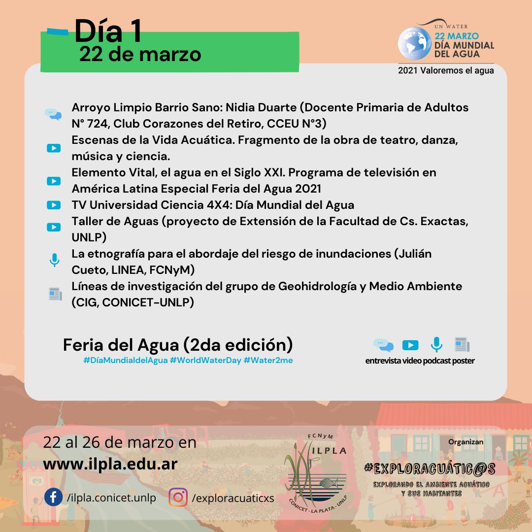 jgarciadesouza's tweet photo. Mañana arranca la #FeriaDelAgua! 35 propuestas repartidas entre videos, entrevistas, podcasts y pósters! En https://t.co/orG6tEN0MN y @exploracuaticxs 

#DiaMundialDelAgua #WorldWaterDay #Water2me https://t.co/8BTuIACCrt