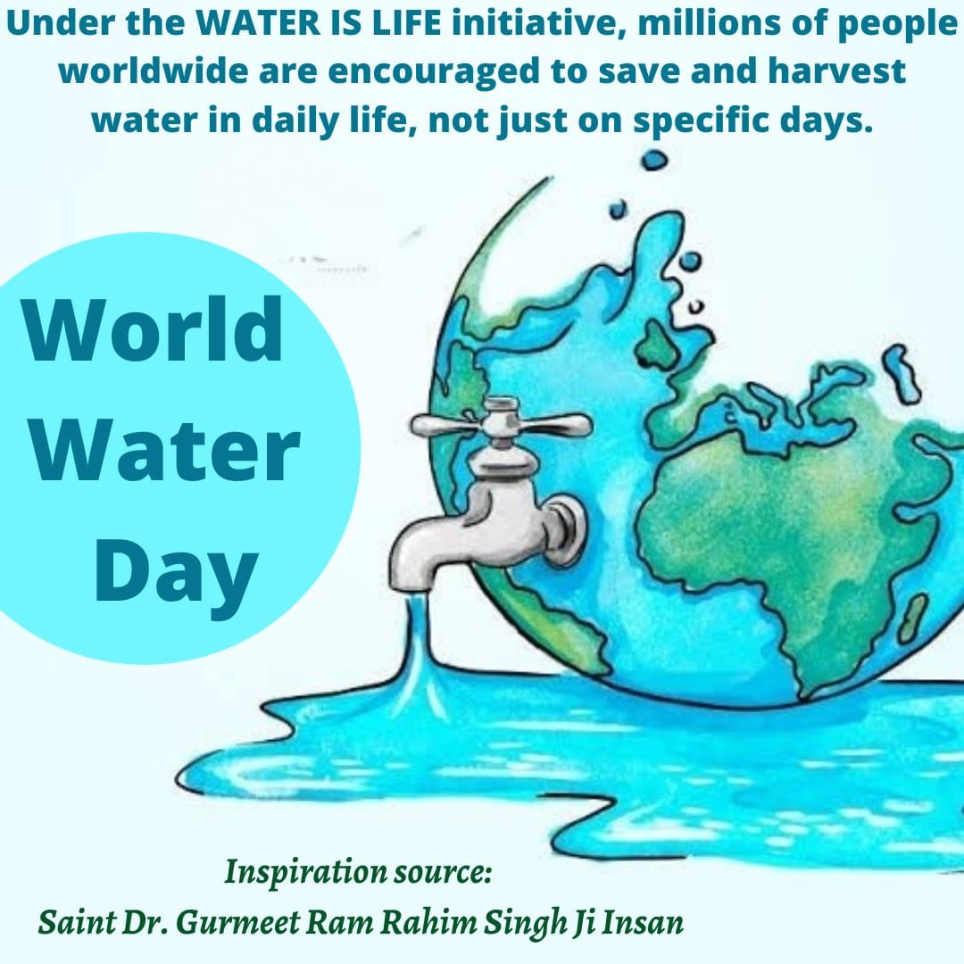 BlissfulSoul777's tweet photo. Inspired by Saint Dr. @Gurmeetramrahim
Singh Ji Insan, Millions of people have pledged to save water and uses the efficient methods taught by him to use water effectively. #WorldWaterDay https://t.co/HxjWaQELCA