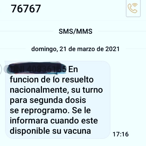 claucecile's tweet photo. Que les pasa señores del Ministerio de Salud??? Gobierno?? Están locos realmente!!! Mi hija es de riesgo!!!! Tiene Discapacidad!!! Y se dan el lujo de mandar un mensj para avisar que no hay vacuna para su segunda dosis???? Realmente una vergüenza que no cuiden a las personas. https://t.co/nmEr3h6qZV