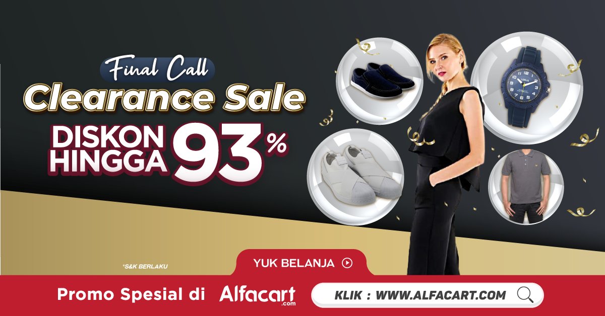 Alcartian! Ada Obral besar-besaran Final call clearance sale di Alfacart! Dapatkan produk - produk incaran diskon hingga 93%

Semakin mudah belanja kebutuhanmu #DariRumahAja pakai aplikasi Alfacart! Klik link ini untuk nikmati promonya >> alfa.id/cleansaletw