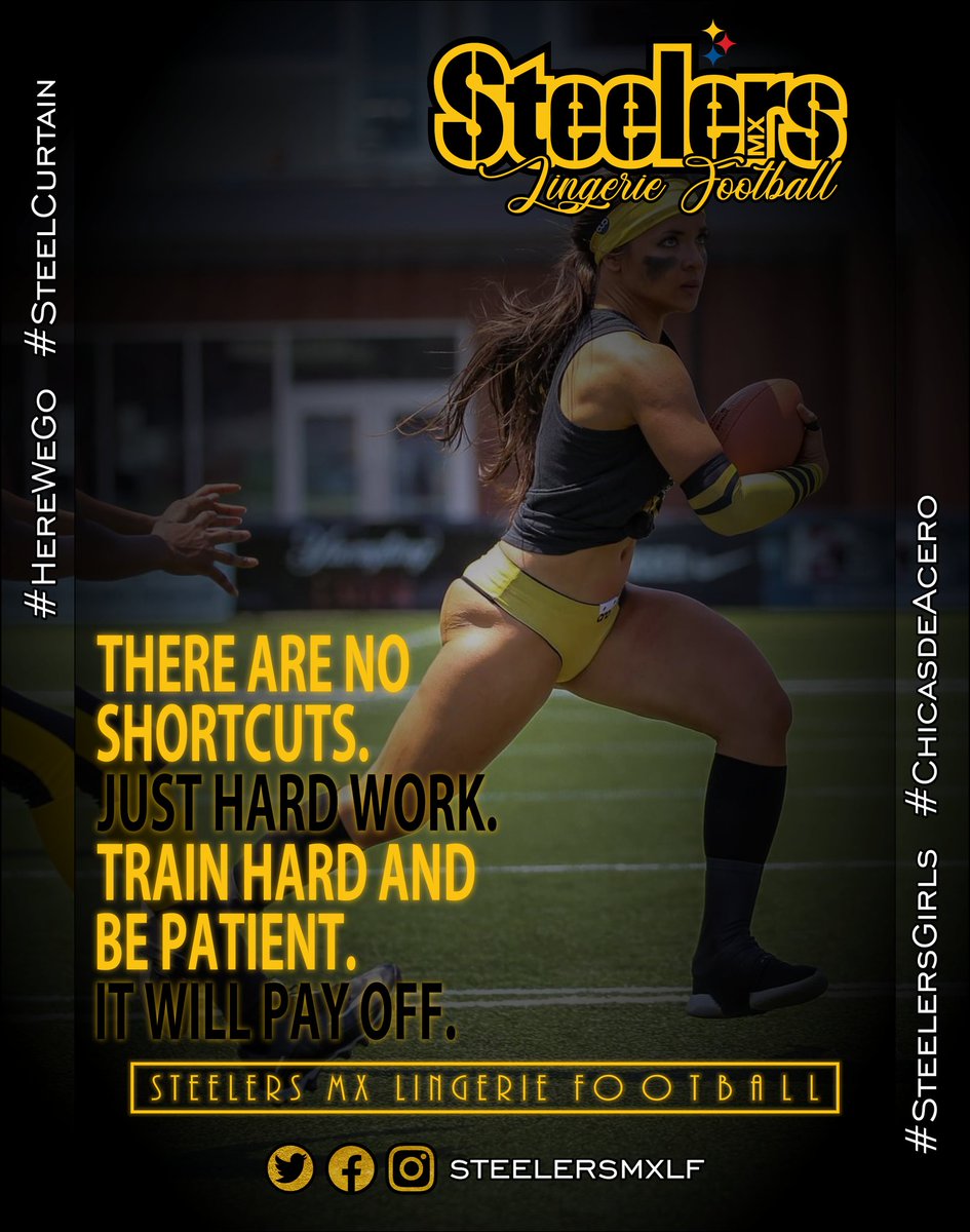 RedFuryFootball's tweet photo. 🇲🇽 No queda más que darle duro. Ya a escasos días de arrancar. 

🇺🇸 Nothing else left to say. Let's just get to work! Mere days away!

#steelersmx  #lingeriefootball #herewego #blackandgold #steelersgirls #steelcurtain #chicasdeacero #bikinifootball #sexy #cdmx #nojokefootball https://t.co/f6breneDLx