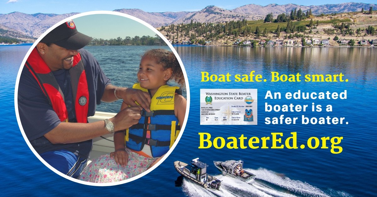 LKS_POLICE's tweet photo. Ready for boating season? Sign up for online boating safety class now to earn your boater education card! For Washington, it’s the law. Learn more at https://t.co/HHY8G3ZER3. #SpringAboardWA #BoatSafe #BoatSmart https://t.co/TNhKFs5mlk