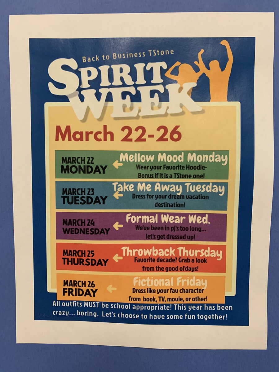 TimberstoneJHS's tweet photo. It’s spirit week!  See pic for details!  Wonder if @SuptSylvania will make an appearance for Throwback Thursday???  @wolvests20 https://t.co/4nXSq9rYPs