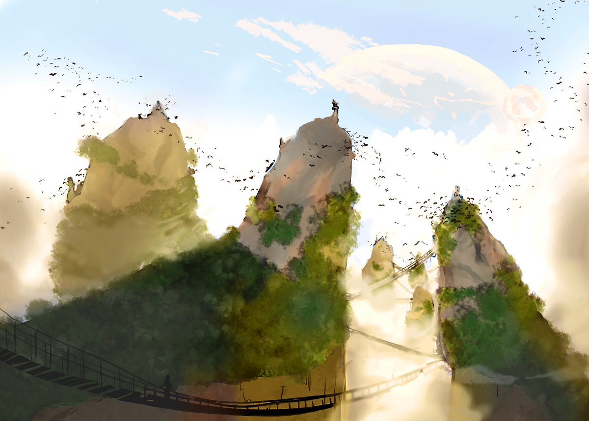 saurusdoodles's tweet photo. As promised, here's the finished #conceptart piece! I absolutely love how this one turned out. Messing with the lighting definitely pushed it to another level. https://t.co/cKCHwTIMYI