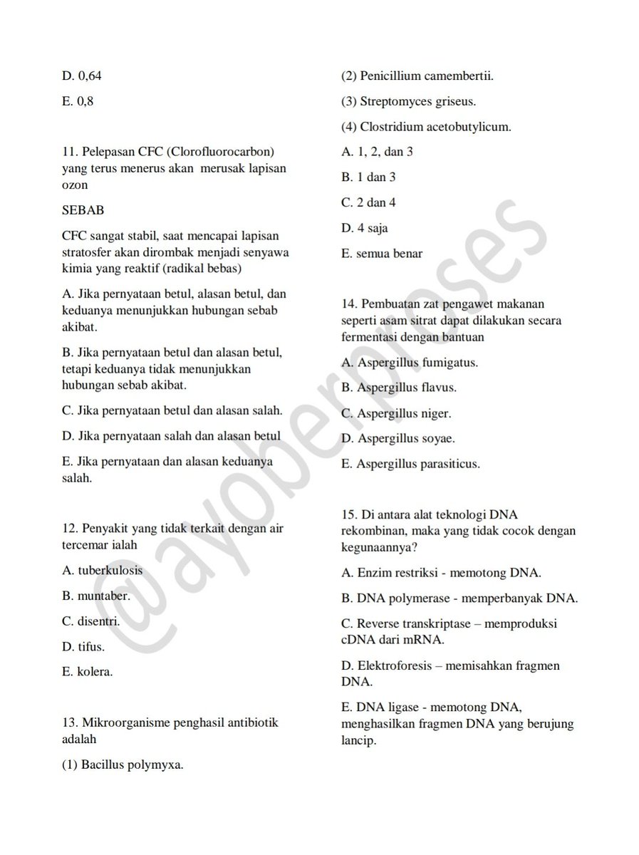 ayoberproses's tweet photo. Selamat hari Senin! Semangat yaa belajarnya!!
Ini aku share soal Biologi nih
-
-
15 Soal Biologi https://t.co/9sr8NilI8B