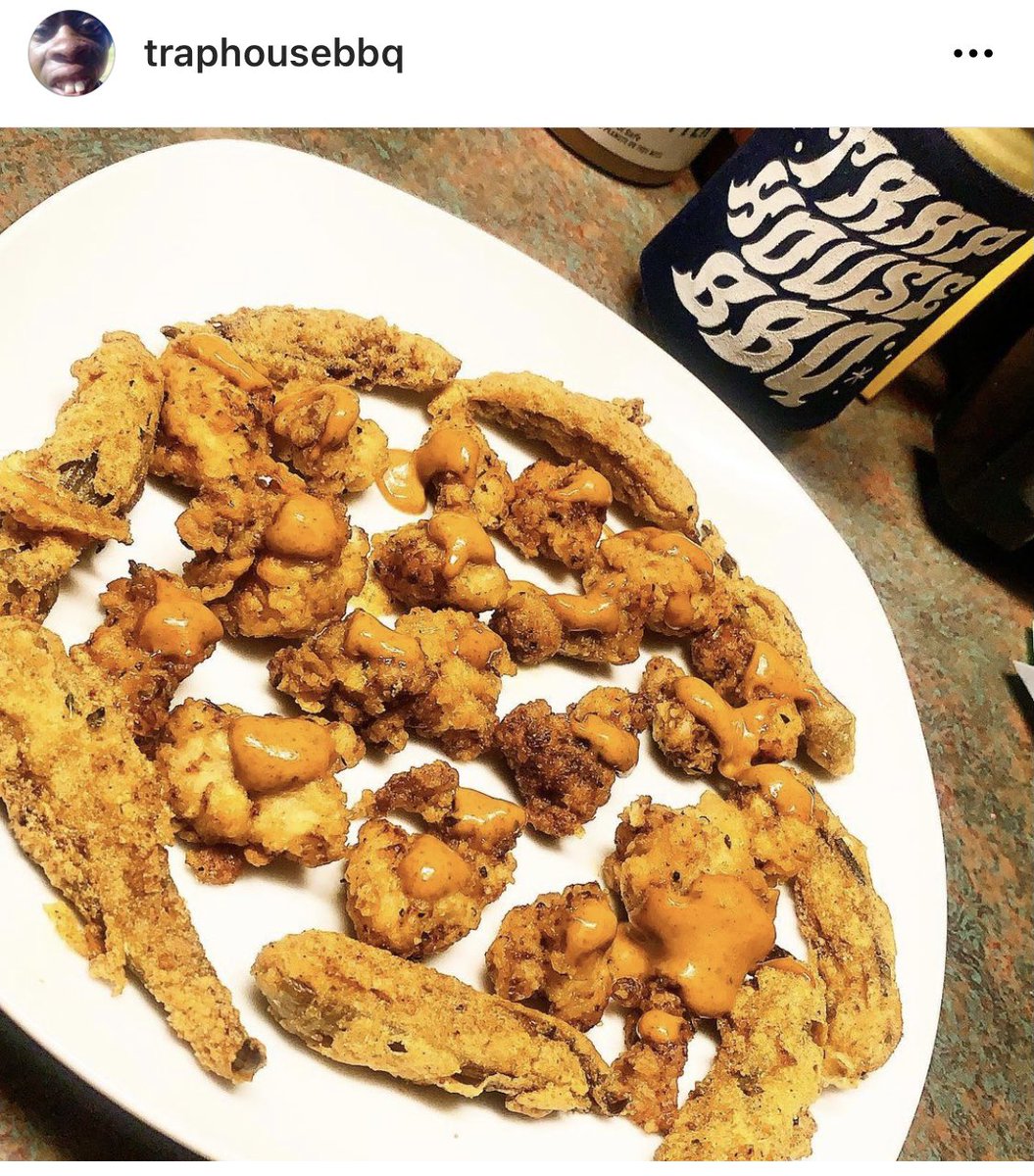 Sour_Oneism's tweet photo. @bertkreischer Deep fried gator and pickled okra topped with Cajun remoulade sauce. Check me out on Instagram. https://t.co/jeC6UMOrx8