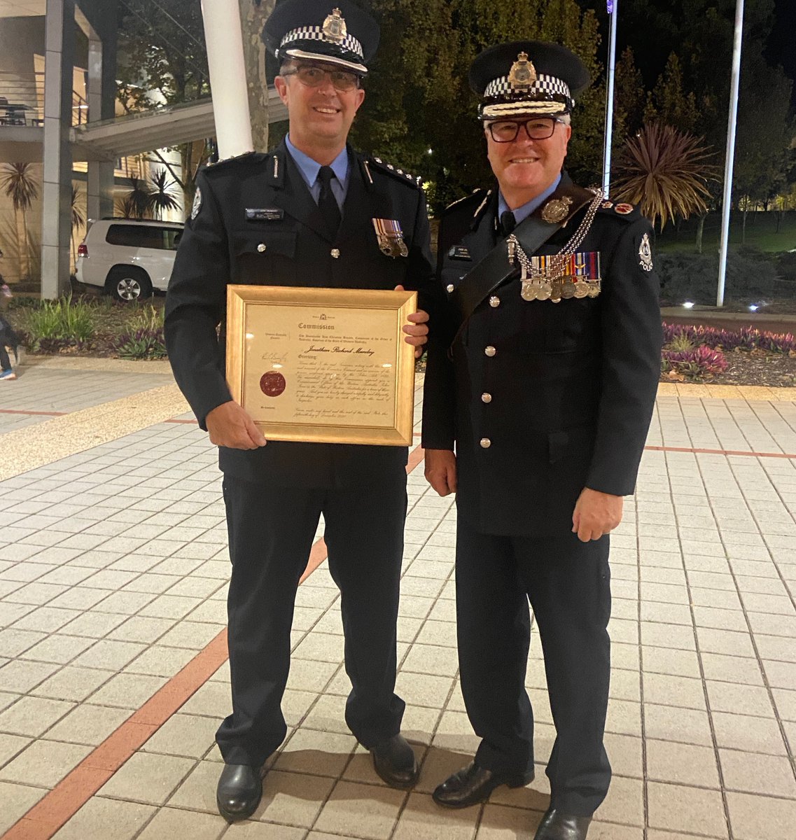 Congratulations to newly promoted Inspector Jon Munday who was presented his Commission at the Police Academy graduation on Friday.  A very welcome addition to the MWG Team. #fb