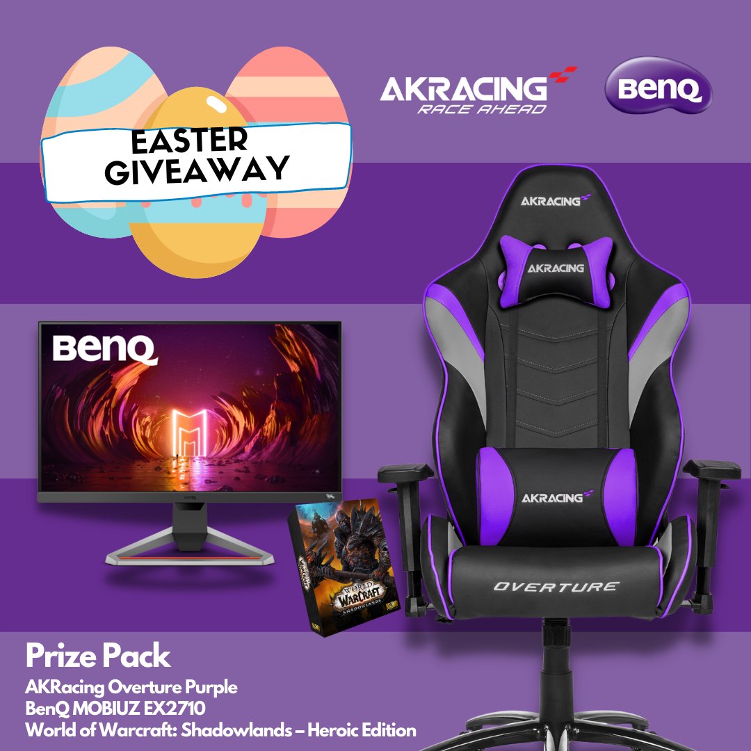 We are absolutely hyped to be working with <a href="/BenQ_AU/">BenQ Australia and New Zealand</a> to giveaway this amazing Easter Prize Pack!

One lucky winner will get their hands on an amazing BenQ monitor, AKRacing chair &amp; <a href="/Blizzard_ANZ/">Blizzard ANZ</a> WOW PC Code!

To enter simply head to gleam.io/9x7Kd/easter-g…

T&amp;C's apply.