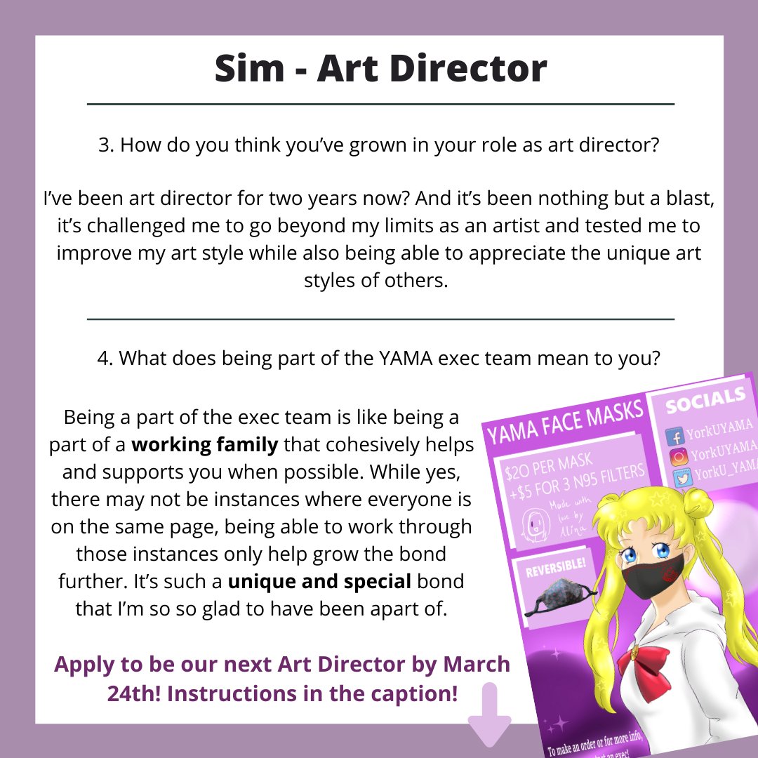YorkU_YAMA's tweet photo. Here's the spotlight on Art Director by our very own Simone B! Check out the highlights of being an Art Director this year! #yorku #yorkuniversity https://t.co/U7LuHWgTRv