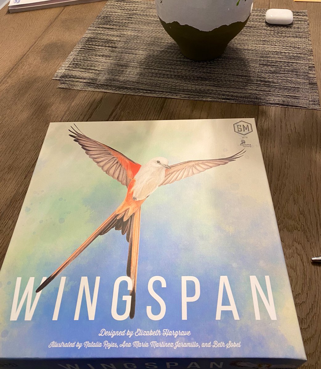 Finally got my copy of Wingspan created by <a href="/stonemaiergames/">Stonemaier Games</a> <a href="/elizhargrave/">Elizabeth Hargrave</a>! It’s so pretty! Can’t wait to start playing! #boardgames #ttg