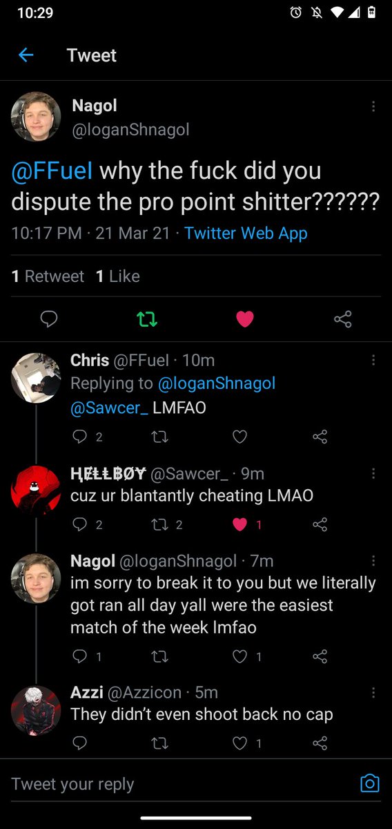 TeamPossessed's tweet photo. Love all the compliments the guys are getting. This time in a Pro Point dispute.

@FFueI &amp; co accusing my guys of cheating instead of taking the L...Got all them PPs for what?🤭🤭 

#downbad #hadbad https://t.co/Y6g3veEP1f