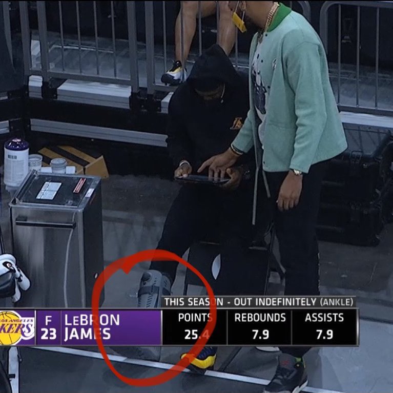 LakeShowYo's tweet photo. seeing LeBron injured doesn’t feel real https://t.co/BSTa05KQ7n