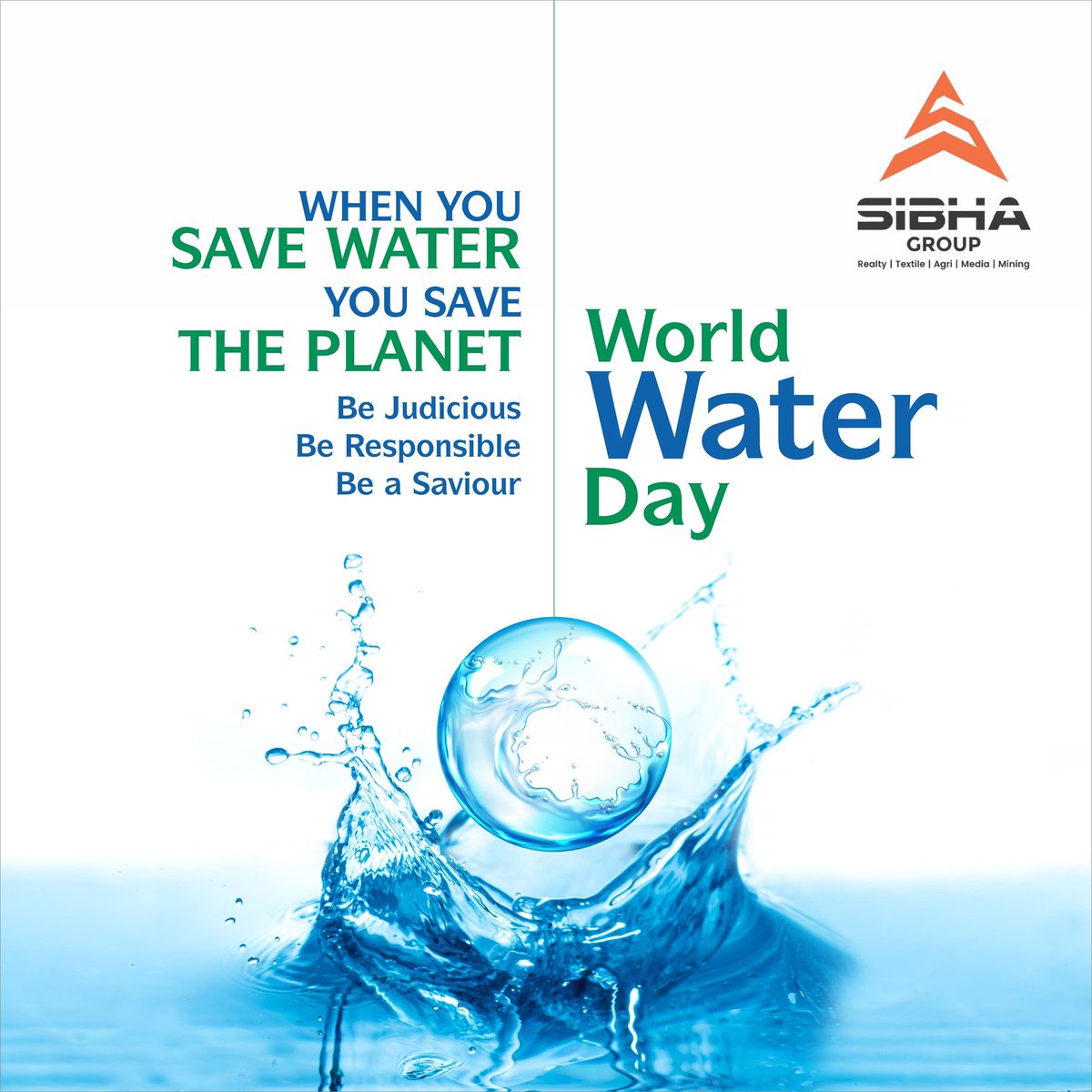 SibhaGroup's tweet photo. Water is life. If we save water, we will save life on this planet. Let's be judicious and responsible in the usage of water. On World Water Day let's take an oath to save water and in turn save the world. @sibhagroup #worldwaterday #savewater #savelife https://t.co/az56GaWhXv