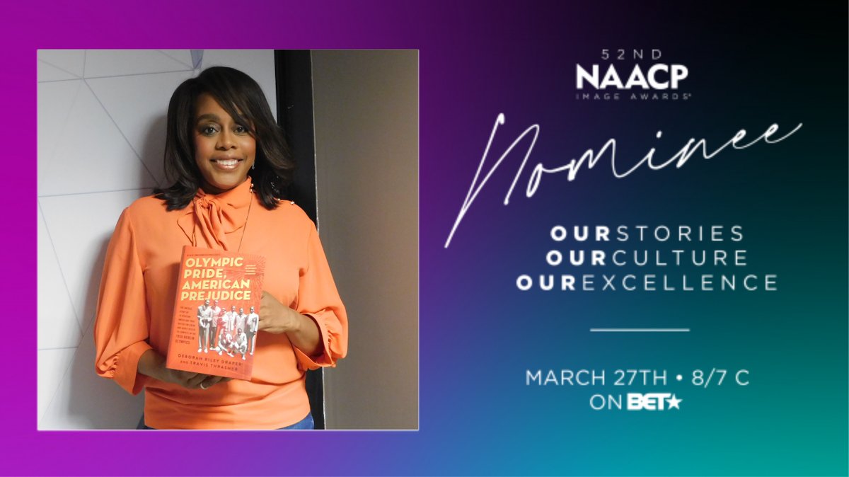 It's Awards Week! We have been nominated for a @NAACPImageAward for Outstanding Literary Work-Biography for 'Olympic Pride, American Prejudice!' I am a creator telling #OURStories, representing #OURCulture and exhibiting #OURExcellence. Thank you #NAACPImageAwards