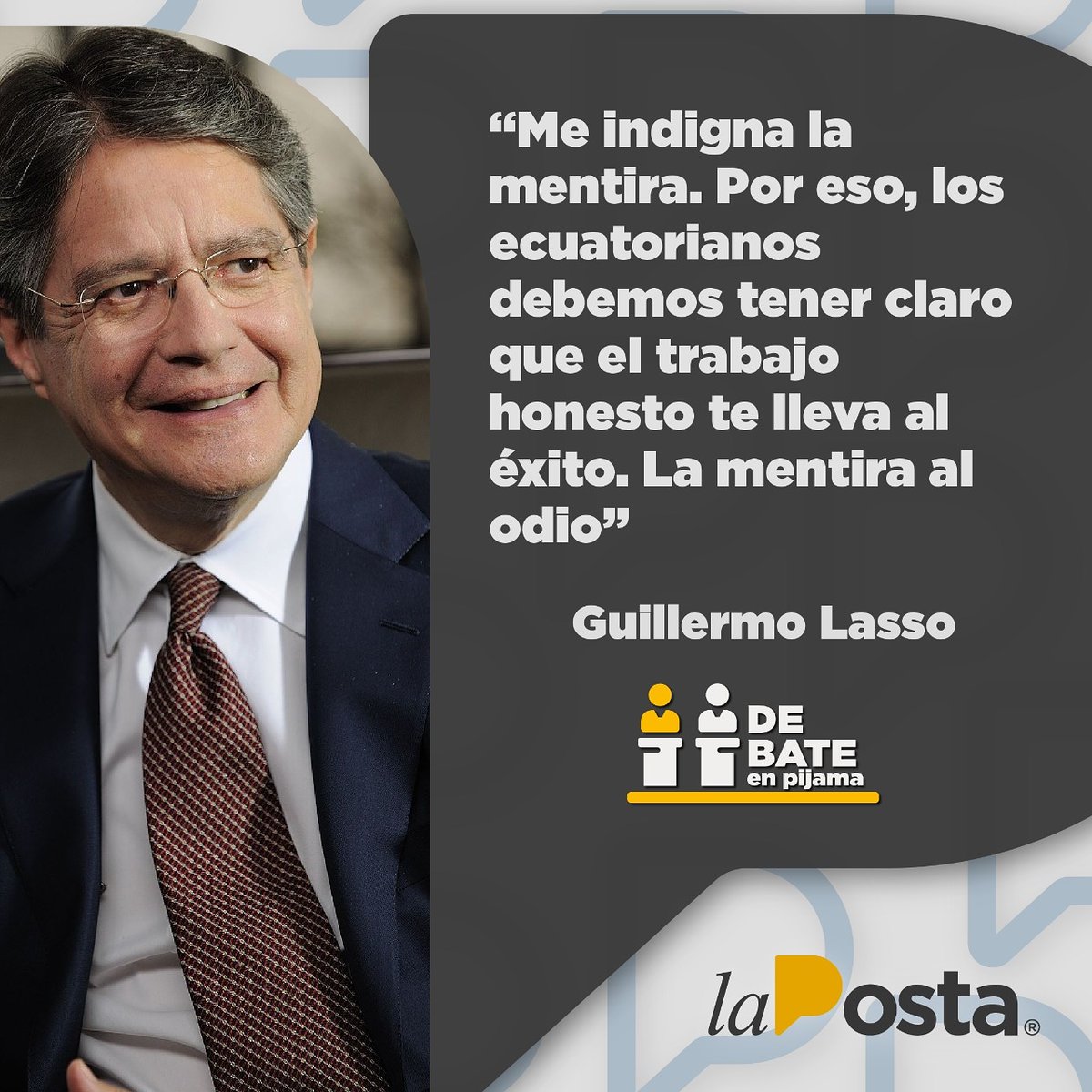 LaPosta_Ecu's tweet photo. #DebateEnPijama
¿Qué le cabrea a #GuillermoLasso? Esto fue lo que respondió. https://t.co/ttQc9e0Yaq