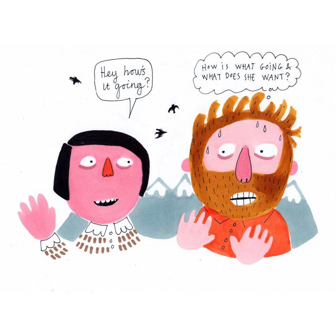 rvkgrapevine's tweet photo. Lóa Hlín Hjálmtýsdóttir asking the hard hitting questions in the cuddliest yet real-est possible way Why ARE we still here? https://t.co/oselv8nFyk #Iceland #GrapevineStore #loaboratorium #comidy #comic #illustrations #book https://t.co/pXDX5K5pjA