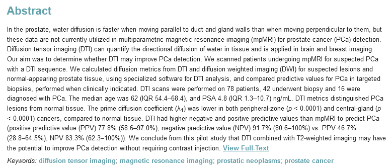 diagnostic_mdpi's tweet image. #mdpidiagnostics Diffusion Is Directional: Innovative #DiffusionTensorImaging to Improve #ProstateCancer Detection @WeizmannScience @ShaareZedekMed 🙌mdpi.com/2075-4418/11/3…