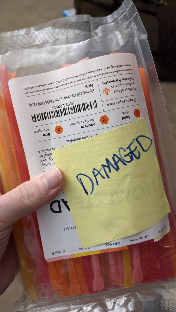 Ovenproofcorgi's tweet photo. @amazon I'm not sure but I don't think I was supposed to get this specific package of honey... https://t.co/n6lVq9vmn1