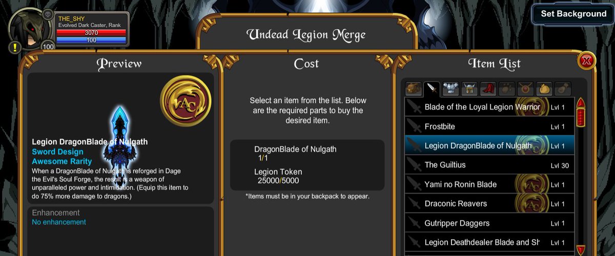 NEW Legion Dragonblade of Nulgath in AQW ! 75% Bonus Dragon Damage Weapon!  