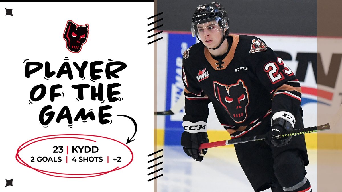 WHLHitmen's tweet photo. A pair of goals and a wizard in the face off circle, Adam Kydd is tonight's Player of the Game! 🙌 https://t.co/ZbdwTUvhJu