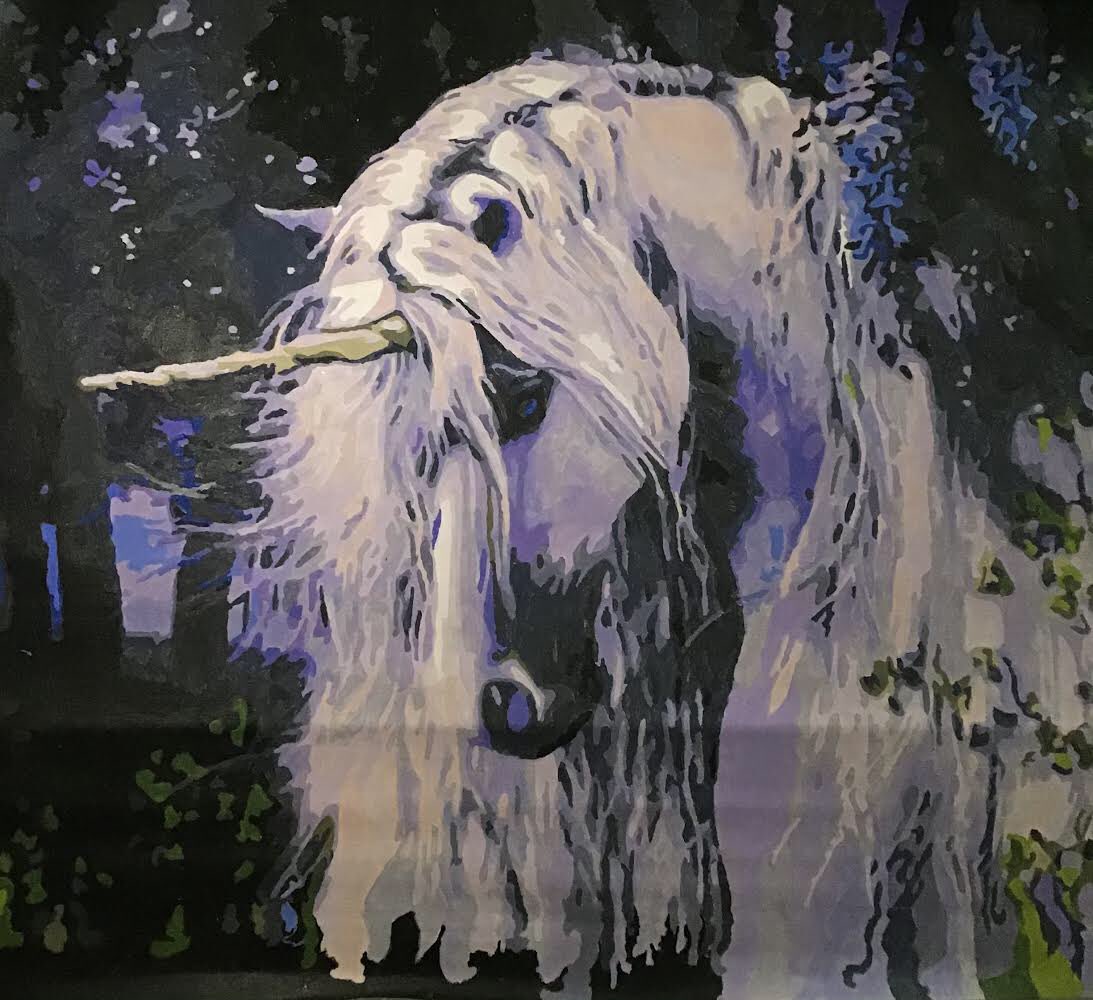 XoAlyssaMA's tweet photo. @ChadLindberg hey Chad look at the unicorn paint by number I finished with all the details it took a while to do #Drbadass #SPNFamily https://t.co/3TDtF20Jjz